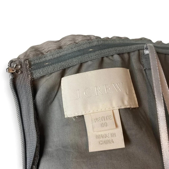 J. Crew Graphite Grey Taryn Silk Chiffon Strapless  Dress - Picture 12 of 12